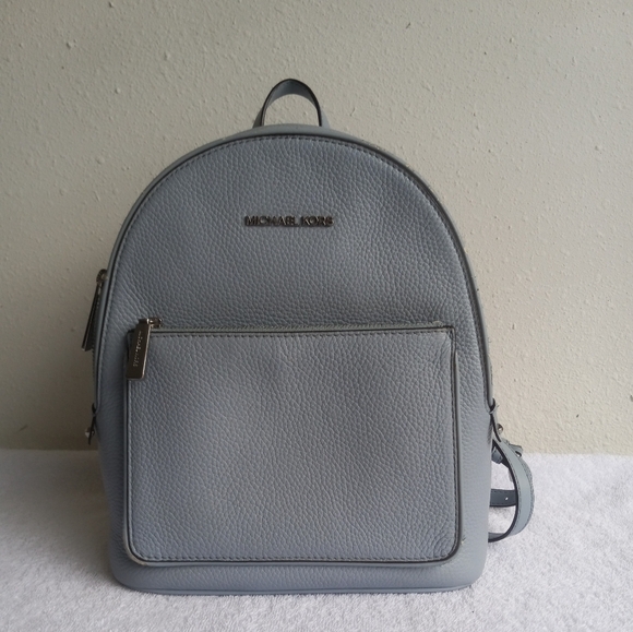 Michael Kors Handbags - Michael Kors ADINA MEDIUM PEBBLED LEATHER BACKPACK PALE BLUE